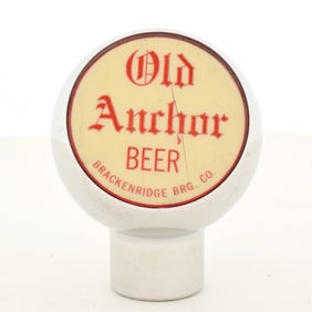 Old Anchor Beer 1930s Tap Insert and Chrome Ball Knob SCARCE