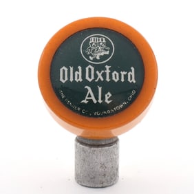 Old Oxford Ale 1940s Bakelite-Plastic Tap Knob ORANGE-GREEN