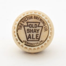 Old Shay Ale 1930s Newman Faucet Style Glass Tap Knob OATMEAL SWIRL