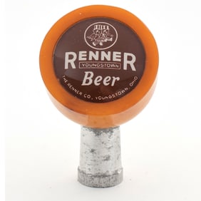 Renner Youngstown Beer 1940s Bakelite-Plastic Tap Knob ORANGE-BROWN