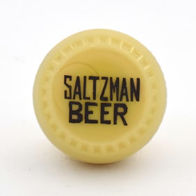 Saltzman Beer 1930s Newman Faucet Style Tap Knob OIL CITY YELLOW SWIRL MINTY