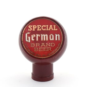 Special German Brand Beer 1930s Red Plastic Ball Tap Knob