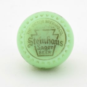 Steinhaus 1930s Newman Faucet Style Glass Tap Knob LIGHT JADE GREEN