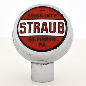 Straub 1940s Chrome 3-Piece Ball Tap Knob SINCE 1872