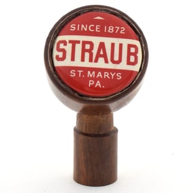 Straub 1940s Wood 3-Piece Tap Knob SINCE 1872