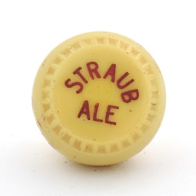 Straub Ale 1930s Newman Faucet Style Tap Knob YELLOW SWIRL