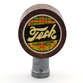Tech Beer 1950s Wood Tap Knob SCOTCH PLAID METAL STEM