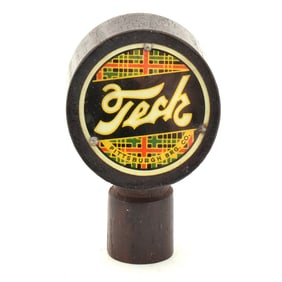 Tech Beer 1950s Wood Tap Knob SCOTCH PLAID WOOD STEM