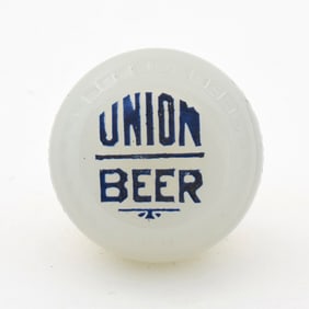 Union Beer 1930s Newman Faucet Style Glass Tap Knob FROSTY ICE