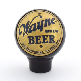 Wayne Brew Beer 1930s Dakaware Ball Tap Knob RARE OUTSTANDING