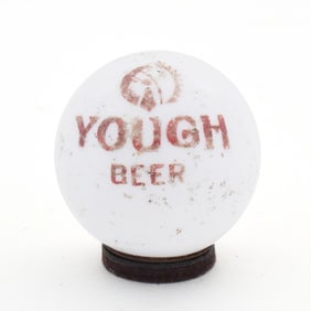 Yough Beer 1930s Milk Glass Ball Knob RARE