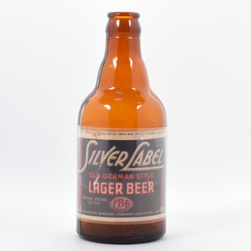 Silver Label Beer 1930s Steinie Bottle