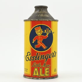 Esslingers Little Man Ale Flat Bottom Cone Top 161-12 CLEAN