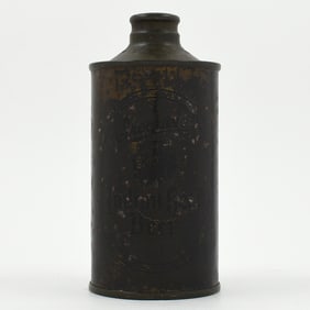 Iroquois Indian Head Beer Olive Drab Cone Top WITHDRAWN FREE 170-8