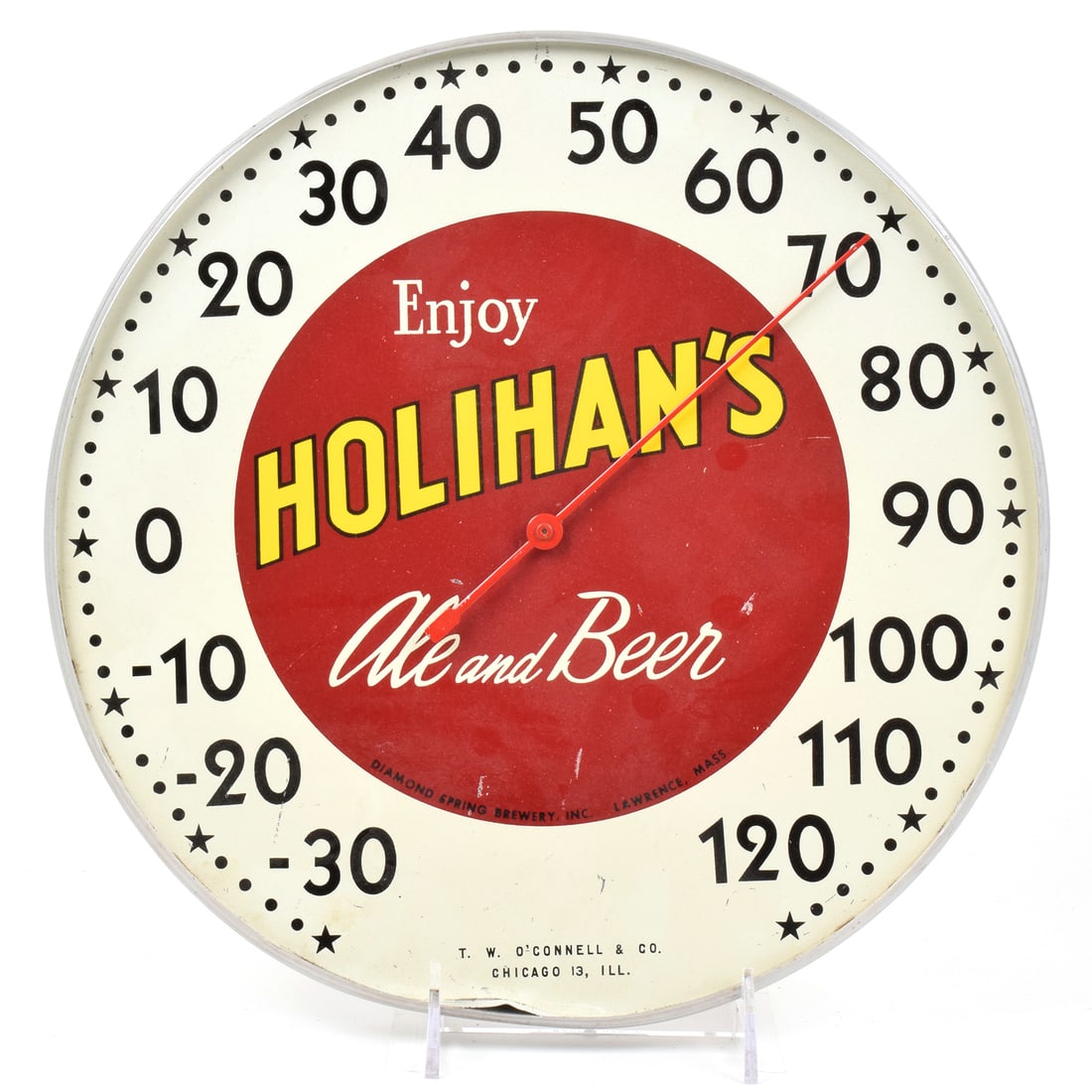 Holihans Ale-Beer 1950s Thermometer Sign (1 of 2)