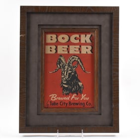 Tube City Bock 1940s Cardboard Sign