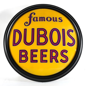 DuBois Famous Beer Yellow Stylized Font RPG Sign RARE