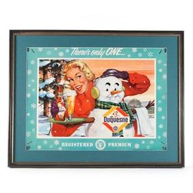 Duquesne Pretty Lady Snowman Winter Scene Folding Sign