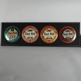 Fort Pitt Pale Ale Special Beer Framed Celluloid over TOC Button Signs