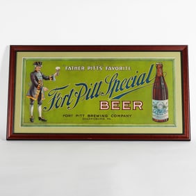 Fort Pitt Special Beer Father Pitts Favorite Sign RARE