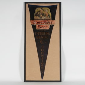 Grossvader Beer Emmerling Brewing Johnstown PA Felt Banner RARE