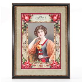 Star Brewing Beer Victorian Lady Chromolithograph GREENSBURG PA RARE