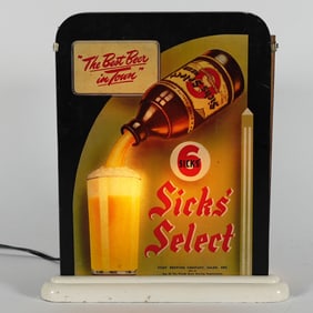 Sicks Select Best Beer In Town Illuminated SCENE-IN-ACTION Sign INCREDIBLE
