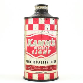 Kamms Light beer Cone Top COPYRIGHT ON FACE 170-21 SCARCE