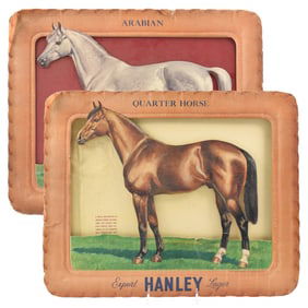 Hanley Arabian Quarter Horse 3D Die Cut Sign Pair RARE