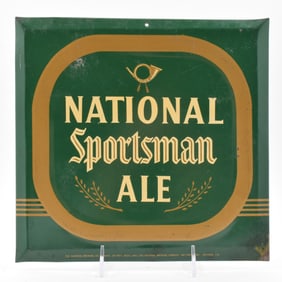 National Sportsman Ale 1950s Tin Sign RARE