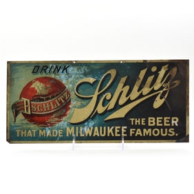 Schlitz Beer Pre-Prohibition Tin Sign EARLY RARE