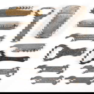 Indianapolis Brewing Pre-Pro Match Safe Pocket Knife and 10 Openers Lot of 12 Items: Business Name: Various brewers and locations, Alabama Manufacturer/Plant: Unknown Date of manufact