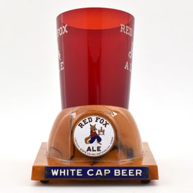 Red Fox Ale White Cap Beer 1930s Frother Holder OUTSTANDING