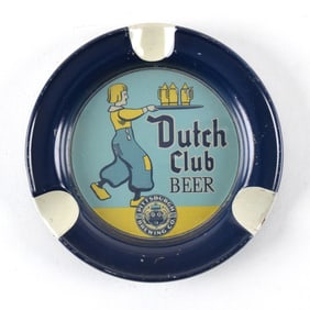 Dutch Club Beer 1930s Glass Face Ash Tray