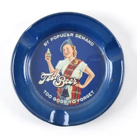 Tech Beer 1930s Glass Face Ash Tray