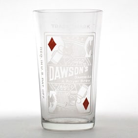 Dawsons Diamond Ale Pre-Pro Etched Glass SHARP SCARCE