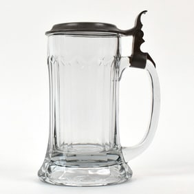 Siegls College Inn Milwaukee Pre-Pro Pewter-Ceramic Lidded Tankard