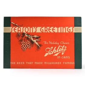 Schlitz Cap-Sealed Cone Top 1940s Holiday Carton Packaging