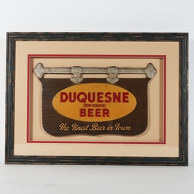 Duquesne Du-Kane Beer Finest Beer Town Yellow Composite Sign