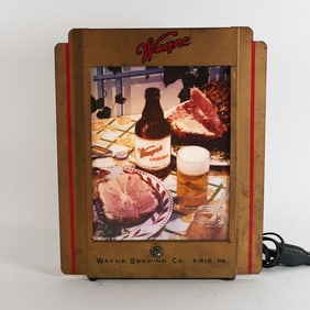 Wayne Brewing Food Steinie Bottle Scene Illuminated Sign RARE