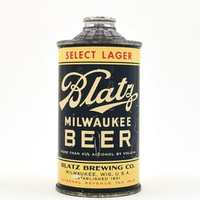 Blatz Beer Flat Bottom Inverted Rib FBIR Cone Top 153-6