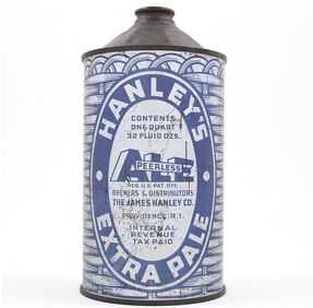 Hanleys Extra Pale Ale Quart Cone Top PURPLE LARGE CAP-SEALED L211-16 RAREST