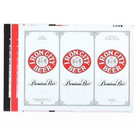 Iron City Beer Unrolled 16 Ounce Pull Tab Sheet 153-27