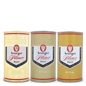 Krueger Pilsner Beer Tab And Flat Top Lot of 3 Different SCARCE