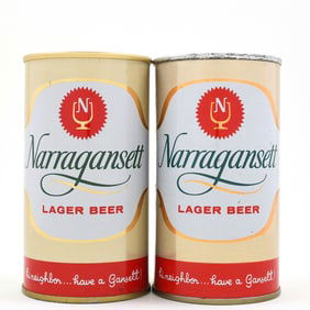 Narragansett Lager Beer Pull Ring Bank Top GOLD COPPER PAIR