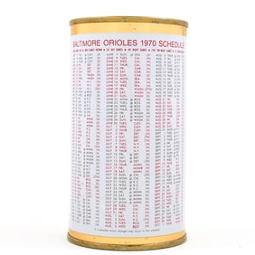 National Bohemian Beer 1970 Orioles Baseball Schedule Bank Lid Pull Tab 97-4