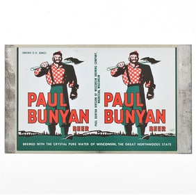 Paul Bunyan Beer Unrolled Flat Top Sheet GREEN STATE BUNYAN DIV 112-26