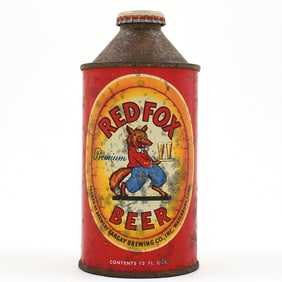 Red Fox Beer Cone Top NON-IRTP ACTUAL 180-28 RARE