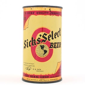 Sicks Select Beer Instructional Flat Top WITHDRAWN FREE 133-11 USBCOI 759