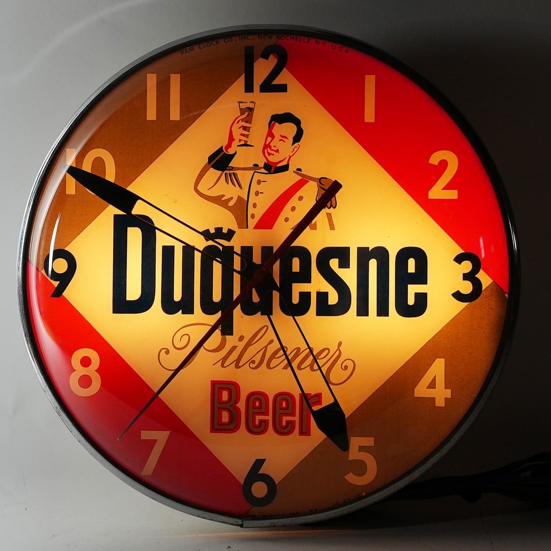Duquesne Pilsener Beer Duke Prince  Pam Advertising Clock (1 of 5)